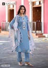 Gulmohar By Kadlee Rayon Kurti With Bottom Dupatta 